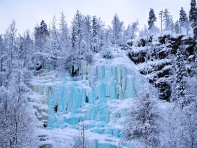 Randonnée vers les chutes d'eau gelées du canyon de Korouoma depuis Rovaniemi