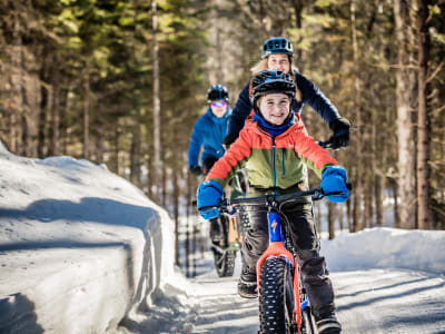 Randonnée privée guidée en fat bike depuis Lac-Delage dans les forêts de Québec