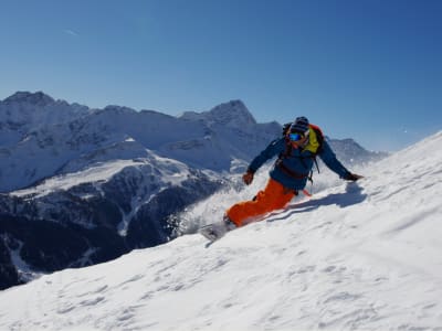 Backcountry snowboarding day trip in Chamonix, Mont Blanc