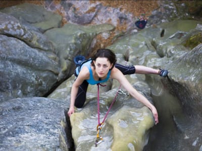 Multi pitch rock climbing in Réunion Island