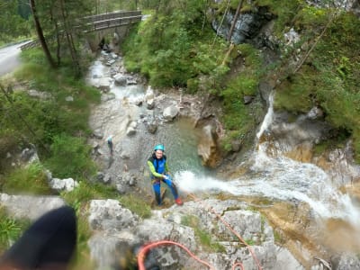 Barranquismo vertical en Biberwier, cerca de Zugspitze