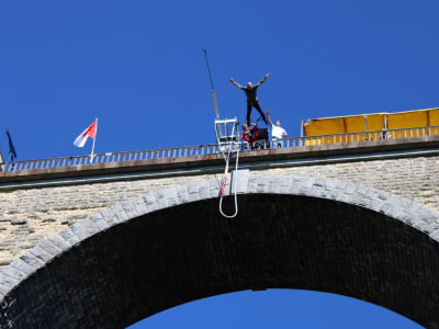 Bungee Jumping at the Coquilleau Viaduct (52 metres) in Vendée near Nantes