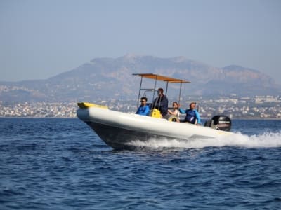 Privater Bootsausflug und Schnorcheln am Strand von Theseus vom Ammoudara Strand in der Nähe von Heraklion aus