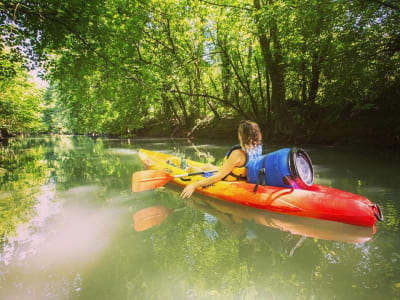 Canoe excursion down the Gave d'Oloron with overnight in Sorde-l'Abbaye