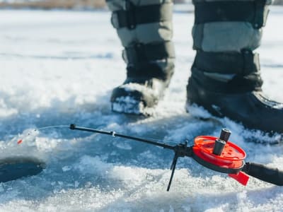 Pesca en hielo en moto de nieve desde Levi