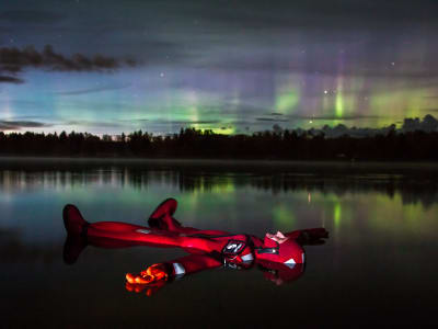 Nordlicht-Eisfloß-Abenteuer in Levi