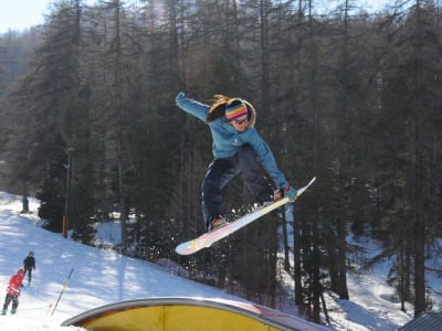 Clases de snowboard freestyle en Risoul