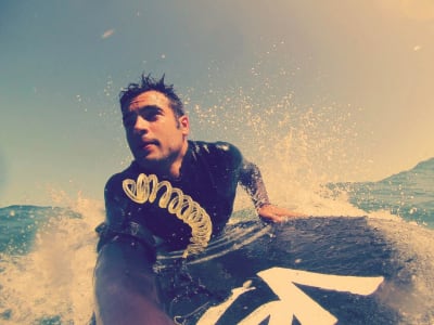 Surfing and bodyboarding lessons in Porto da Cruz near Santana, Madeira