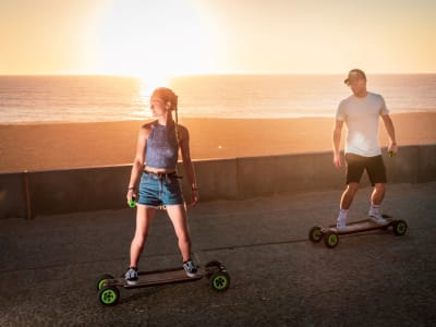 Electric skateboard ride in Hossegor