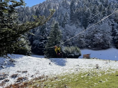 Ice ziplining near La Mongie, Pic du Midi