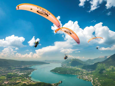 Tandem Paragliding Flight over Annecy's Lake