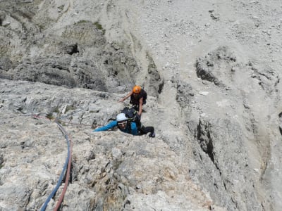 Klettern am Torri del Vajolet in den Dolomiten, Canazei