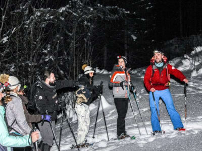 Night snowshoeing excursion in Megeve