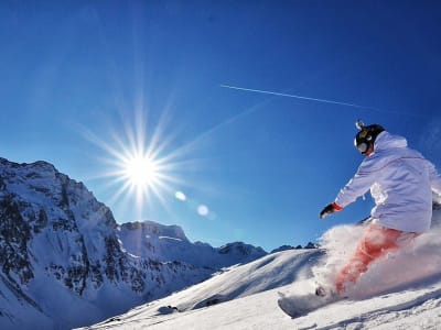 Snowboarding course in Super Besse, Massif du Sancy