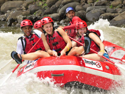 Rafting down the Sarapiqui Rvier near San Jose