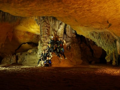 Espeleología en Cova des Coloms, Mallorca