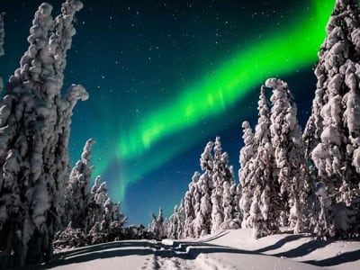 Photographie des aurores boréales en minibus au départ de Rovaniemi