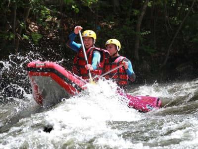 Canoe rafting down the Isère river near Les Arcs