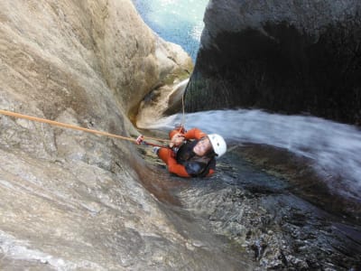 Canyoning at Les Anelles canyon in Girona