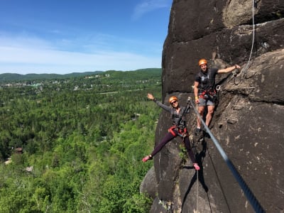 Vía ferrata de Beauséjour en Saint Agathe des Monts, en los Laurentinos