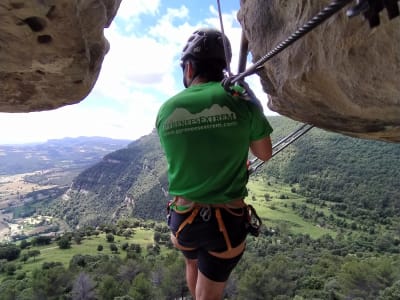 Klettersteig Baumes Corcades in Centelles, Barcelona