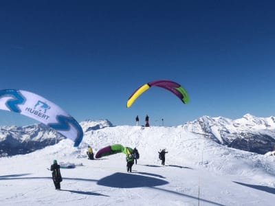 Tandem winter paragliding at Méribel, Les 3 Vallées