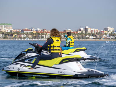 Excursion by jet ski in the Malvarrosa Bay, Valencia