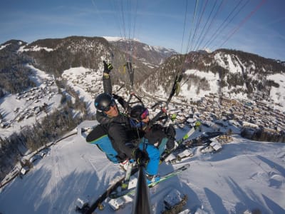 Winter-Tandemflug mit dem Gleitschirm in La Clusaz