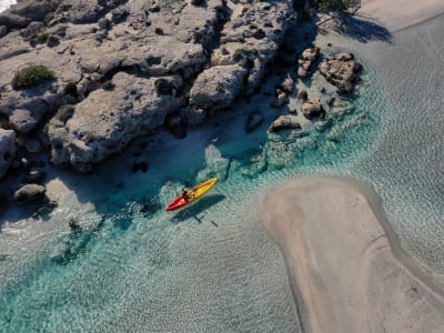 Seekajaktour an der Rosa Lagune von Elafonisi, Kreta