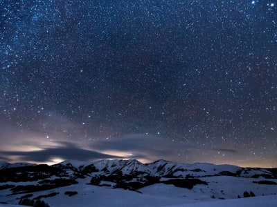 Schneeschuhwandern und Entdeckung der Astronomie im Regionalen Naturpark Vercors, in der Nähe von Grenoble