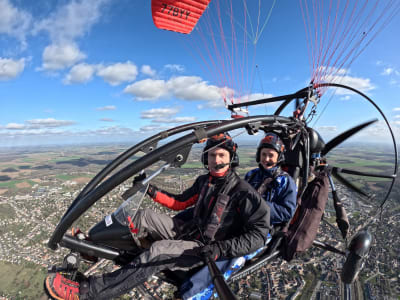 Vuelo Discovery en paramotor, cerca de París