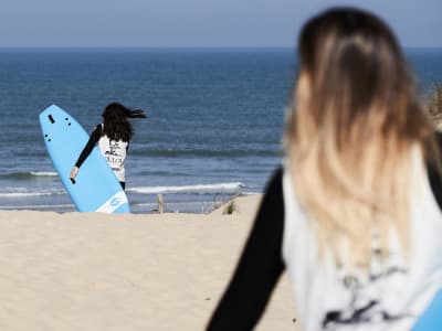 Curso de surf en la costa salvaje de la Palmyre