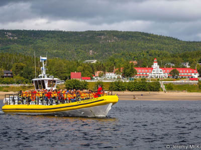 Excursion aux baleines en zodiac sur le Saint Laurent, départ Baie Ste-Catherine