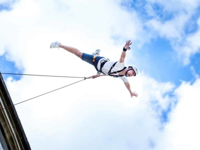 Bungee Jumping in Murillo de Gallego, near Riglos, in Huesca