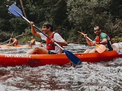 Kayaking on the Nalon river, Asturias