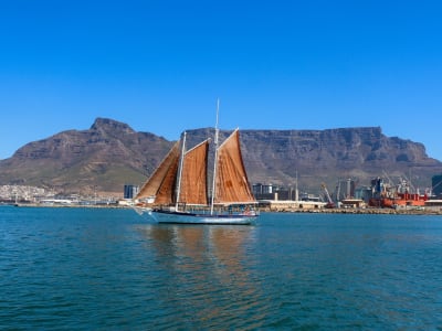 Sailing in a Schooner Boat from the Victoria & Alfred Waterfront Harbour, Cape Town