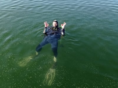 First Dive in Lake Cazaux from Cazaux