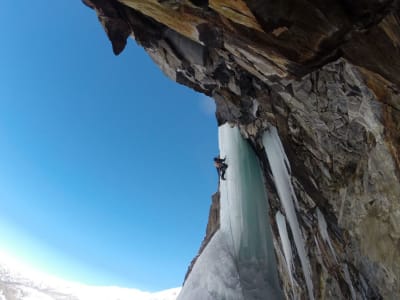 Ice climbing in the Italian Alps