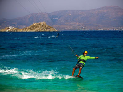 Cours de kitesurf à Mikri Vigla, Naxos