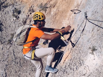 Via ferrata del Chorrico (k1) and descent of the Castellet ravine in Tous, Valencia