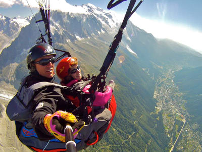 Paragliding Flight above Chamonix from the Plan de l'Aiguille
