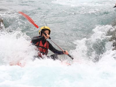 Canoe rafting down the Ubaye river near Barcelonnette