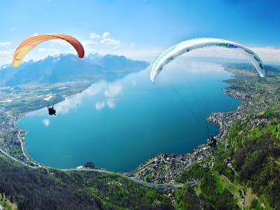 Vuelo en parapente biplaza en Villeneuve, cerca de Montreux