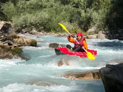 Descenso deportivo en hidrodeslizador por el río Guil desde Saint-Clément-sur-Durance, cerca de Embrun
