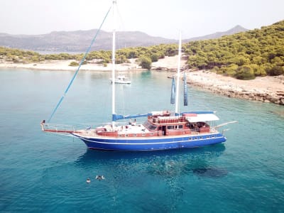 Excursion en bateau d'une journée à Agistri et aux îles Saroniques d'Égine au départ d'Athènes