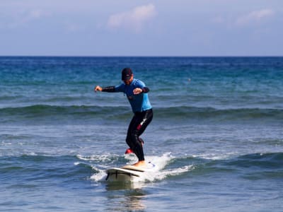 Surfing lesson in Playa de La Espasa, near Gijón