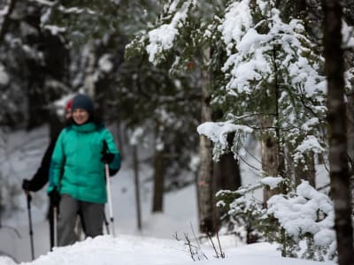 Raquetas de nieve en el Parque Nacional de Mont Tremblant, Laurentians