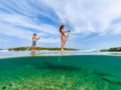 Excursión privada en Stand-up Paddle por la isla de Fratarski y buceo con tubo desde la playa de Histria, Pula