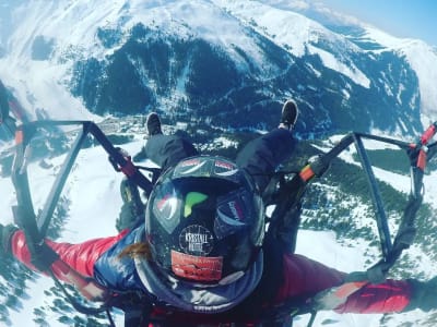 Tandem paragliding glacier flight near Zillertal