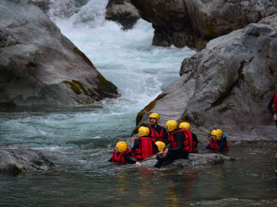 Canyoning für Fortgeschrittene in der Rio Laghetto-Schlucht bei Alagna Valsesia, Aostatal